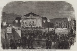 "Theatre des Zouaves", no acampamento francês, antes de Sebastopol (gravura) de English School