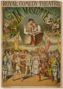 Cartaz de teatro, La Mascotte no Royal Comedy Theatre, Londres
