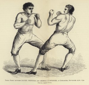 Terceira luta entre Daniel Mendoza e George Humphries, em Doncaster, 29 de setembro de 1790, de uma foto original de English School