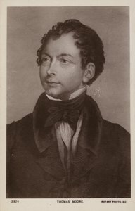Thomas Moore (1779-1852), poeta, cantor e animador irlandês (litografia) de English School