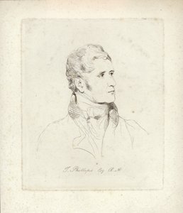 Thomas Phillips, inglês retrato e sujeito pintor. Gravura por Mary Dawson Turner de English School