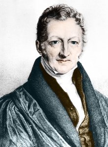 Thomas Robert Malthus (gravura colorida) de English School