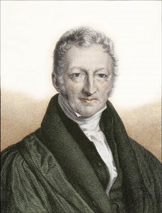 Thomas Robert Malthus (gravura colorida) de English School