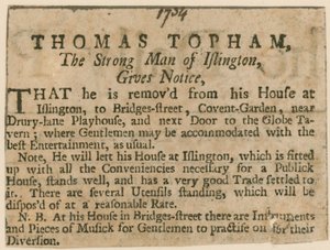 Thomas Topham, o homem forte de Islington de English School