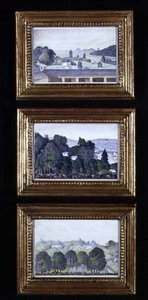Three Woodland Landscapes, c.1840 (aguarela sobre papel) de English School