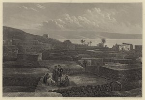 Tiberíades, e o Mar da Galileia (gravura) de English School