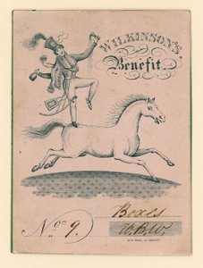 Bilhete para o Drury Lane Theatre, em Londres: Wilkinsons Benefit de English School