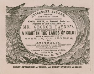 Bilhete para admissão ao Sr. George Paynes entretenimento Uma noite nas terras de ouro de English School