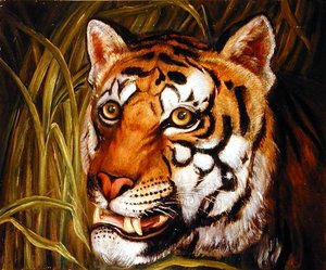 Tigre, tigre a arder em chamas... (óleo sobre tela) de English School