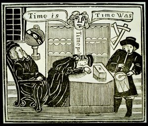 Time Is, Time Was, cópia de uma ilustração de History of the Learned Friar Bacon usada em uma coleção de folhetos sobre esoterica de English School