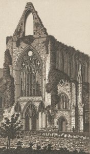 Tintern Abbey, frente oeste (lito) de English School