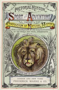 Página de rosto do "The Pictorial Museum of Sport and Adventure" (litografia a cores) de English School