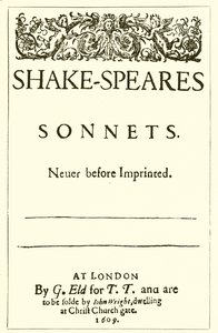 Página de rosto dos Sonetos de Shakespeare, 1609 de English School