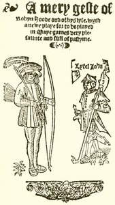 Página de título de A Mery Geste de Robyn Hood, 1550 de English School