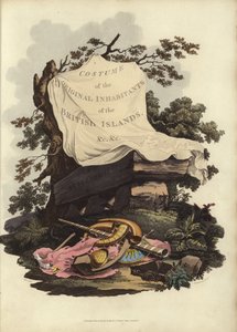 Página de rosto do traje dos habitantes originais das Ilhas Britânicas