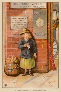 "Para Stepney Causeway, com grande cuidado" (lito a cores) de English School