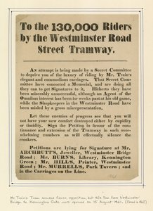 Aos 130.000 cavaleiros pelo Westminster Road Street Tramway de English School
