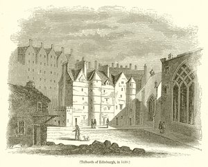 Tolbooth de Edimburgo, em 1630 de English School