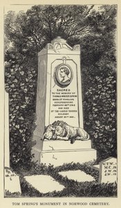 Monumento de Tom Springs no cemitério de Norwood de English School