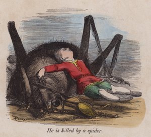 Tom Thumb morto por uma aranha de English School