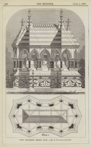 Tumba, Middleton Cheney, Oxon, Sr. W Wilkinson, Arquitecto (gravura) de English School