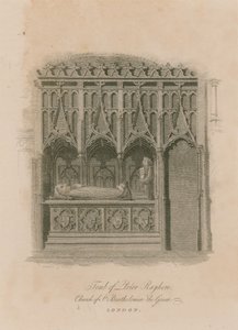 Túmulo de Prior Rayhere, Igreja de São Bartolomeu, o Grande, Smithfield de English School