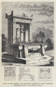 Túmulo das Famílias Lepere e Hittorff, no Cemitério do Norte, Paris (gravura) de English School