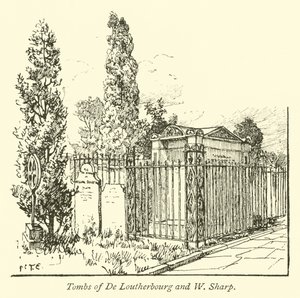 Túmulos de De Loutherbourg e W Sharp de English School