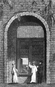 Lápide do embaixador britânico, Edward Barton (d.1597) sobre um portão do mosteiro nas Ilhas dos príncipes, de residência em Constantinopla por Robert Walsh, 1836 de English School