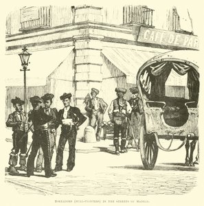 Toreadores (touro-lutadores) nas ruas de Madrid de English School