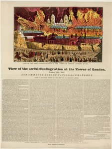 Torre do Incêndio de Londres, 1841 de English School