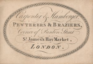 Cartão de comércio, carpinteiro e Hamberger de English School
