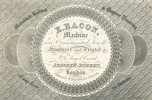 Cartão de comércio, E Bacon de English School