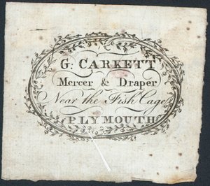 Cartão de comércio, G Carkett de English School