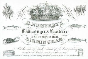 Cartão de comércio, H Humphreys de English School