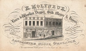 Cartão de comércio, H Molyneux de English School