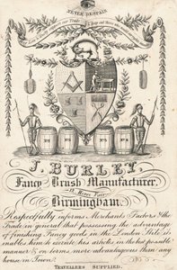 Cartão de comércio, J Burley de English School