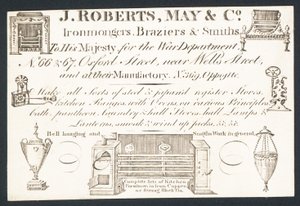 Cartão de comércio, J Roberts, May & Co de English School