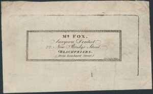 Cartão de comércio, o Sr. Fox de English School