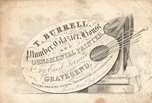 Cartão de comércio, T Burrell de English School