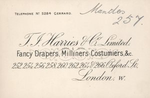 Cartão de comércio, TJ Harries & Company Limited de English School