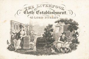 Cartão de comércio, The Liverpool Cloth Establishment de English School