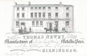 Cartão de comércio, Thomas Newey de English School
