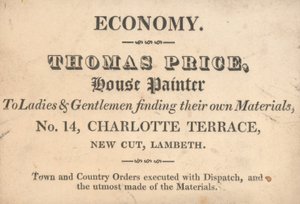 Cartão de comércio, Thomas Price de English School