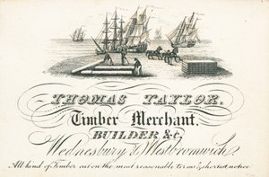 Cartão de comércio, Thomas Taylor de English School