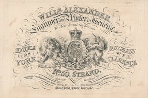 Cartão de comércio, William Alexander de English School