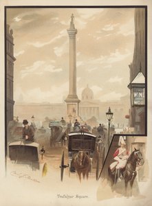 Trafalgar Square, Londres (cromolitografia) de English School