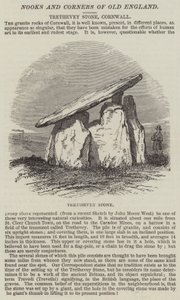 Trethevey Stone, Cornwall (gravura) de English School