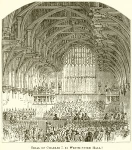 Julgamento de Charles I em Westminster Hall de English School