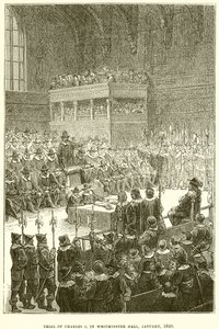Prova de Carlos I em Westminster Hall, janeiro de 1649 de English School
